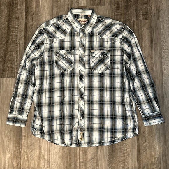 Rafter-C Cowboy Collection Western Long Sleeve Pearl Snap Button Shirt - 2XL - Picture 2 of 7